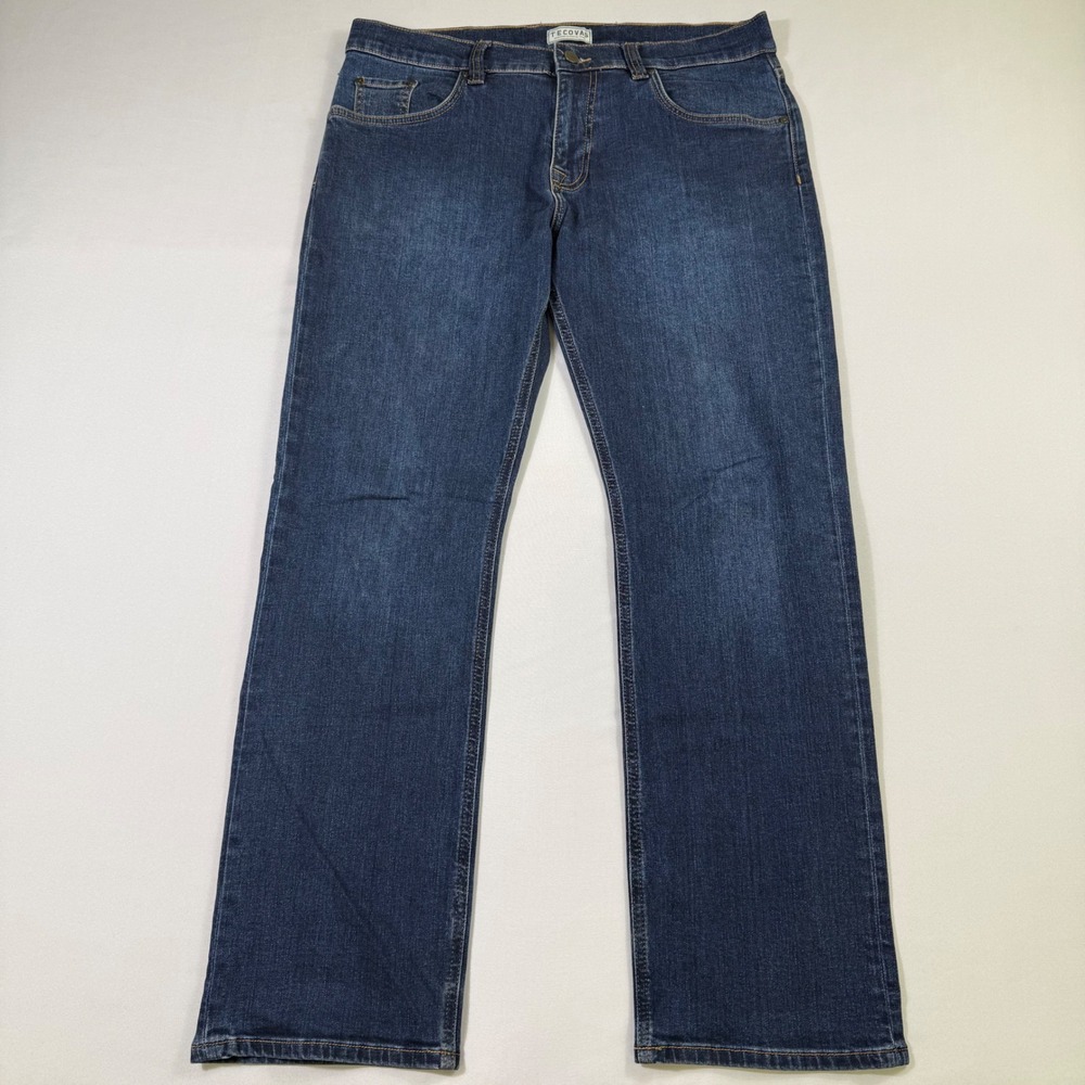 Tecovas Slim Jean Mens 34x30 Dark Blue Premium Stretch Denim Western Cowboy EUC